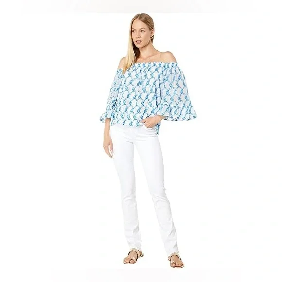 Lily Pulitzer Alva Top Baha Blue Paisley